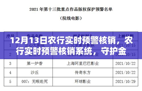 农行实时预警核销系统，守护金融安全的坚固防线