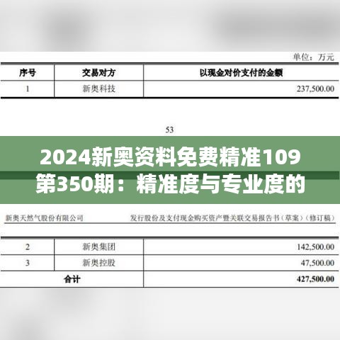 2024新奥资料免费精准109第350期：精准度与专业度的完美体现