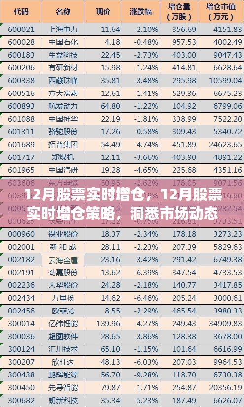 洞悉市场先机，揭秘十二月股票实时增仓策略