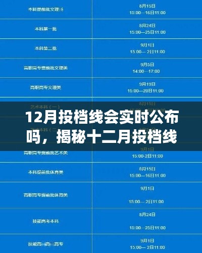 揭秘十二月高考投档线实时公布动态，考生需提前做好准备！