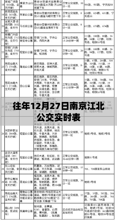 南京江北公交往年12月27日实时时刻表