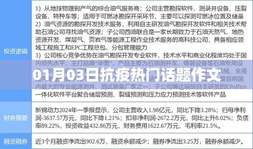 抗疫热点话题作文，聚焦一月三日新动态