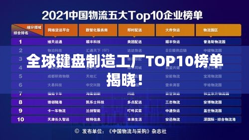 全球键盘制造工厂TOP10榜单揭晓！