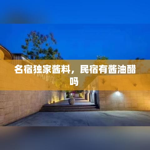 名宿独家酱料，民宿有酱油醋吗 