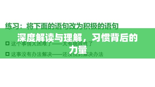 深度解读与理解，习惯背后的力量