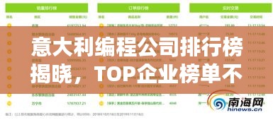 意大利编程公司排行榜揭晓，TOP企业榜单不容错过！