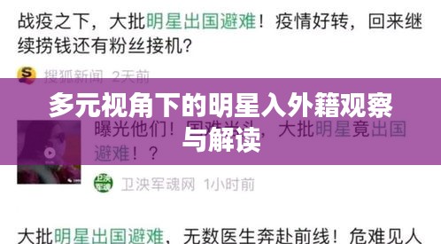 多元视角下的明星入外籍观察与解读