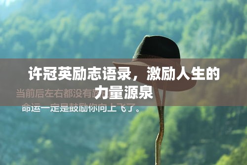 许冠英励志语录，激励人生的力量源泉