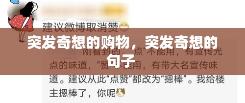 突发奇想的购物，突发奇想的句子 