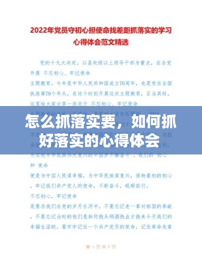 怎么抓落实要，如何抓好落实的心得体会 