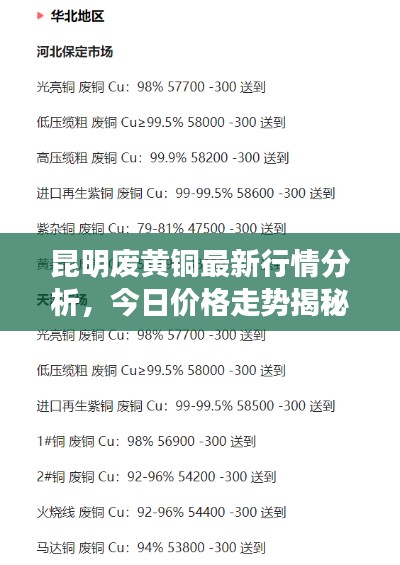 昆明废黄铜最新行情分析，今日价格走势揭秘