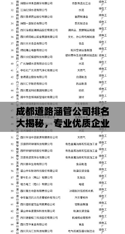成都道路涵管公司排名大揭秘，专业优质企业榜单！