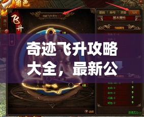 奇迹飞升攻略大全，最新公告详解与高效策略分享